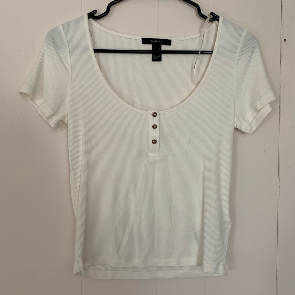 Forever 21 Henley Crop Top